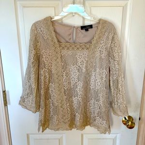 Gorgeous woman’s lace blouse with 3/4 sleeves